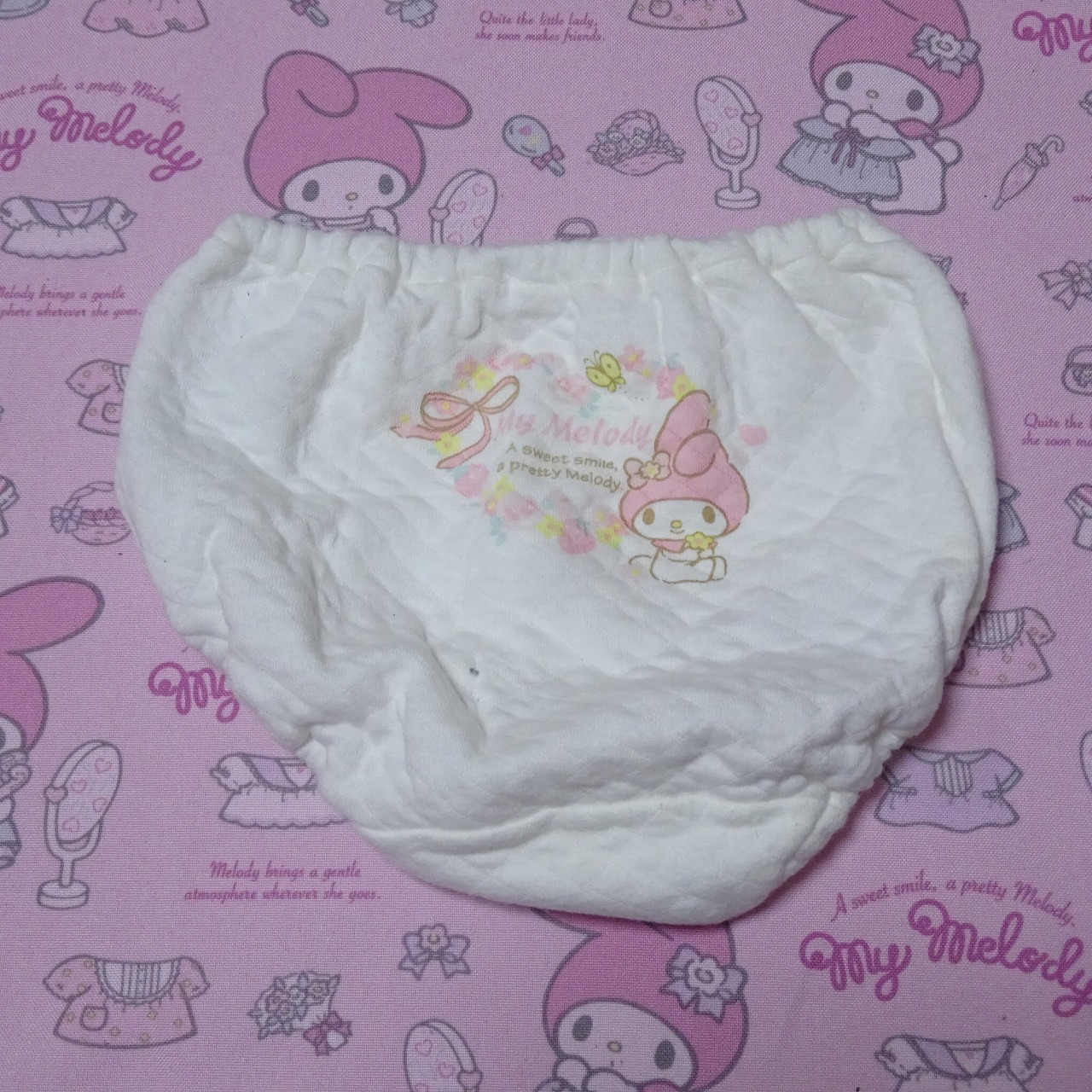8160☆マイメロディ 100サイズ ジュニアショーツ コットン 綿100% 記名あり サンリオ ファンシー 当時物 レトロ 古着 質感あり