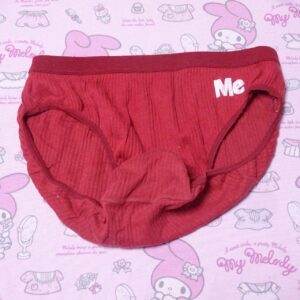 8240 【Lサイズ】ジュニアショーツ used 赤/ロゴ入り 女児向け 中古販売 コットン素材 1点もの