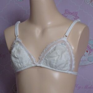 8308 三角ブラ B75サイズ ティーンズブラ Zカン レース装飾  女の子用 古着 used 販売